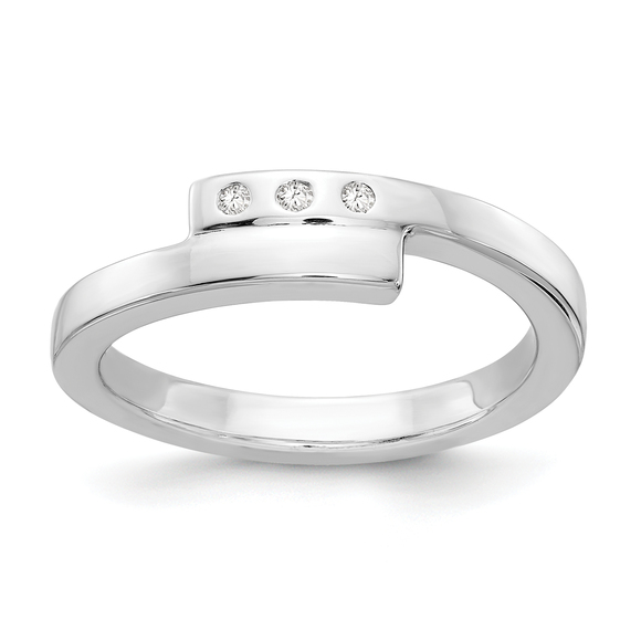 925 Sterling Silver Rhodium-plated Diamond Ring - Picture 1 of 9